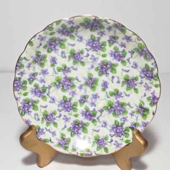 Purple Violets Teacup and Saucer Vintage - Picture 5 of 8